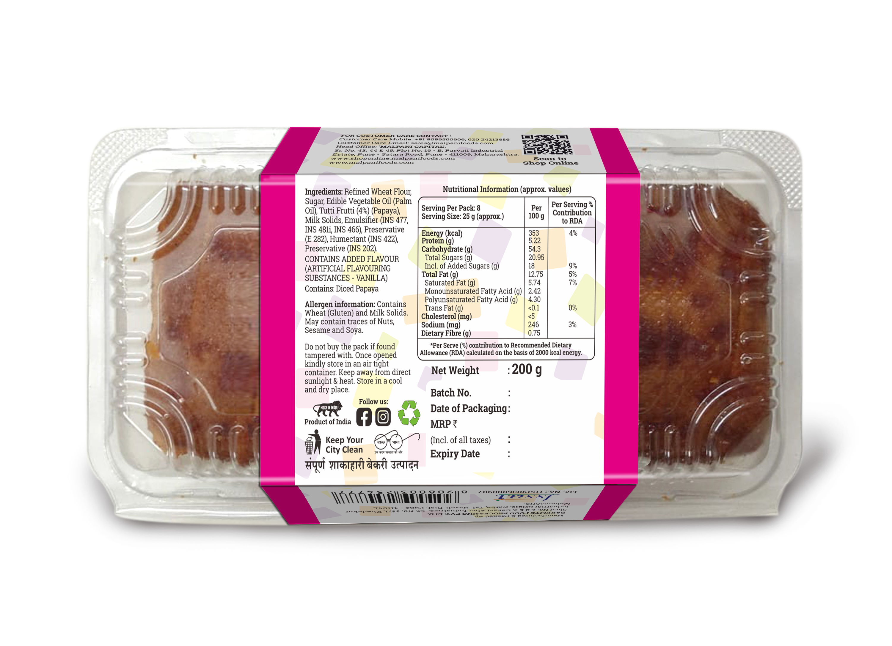 Sliced Cake Tutti Frutti Masti