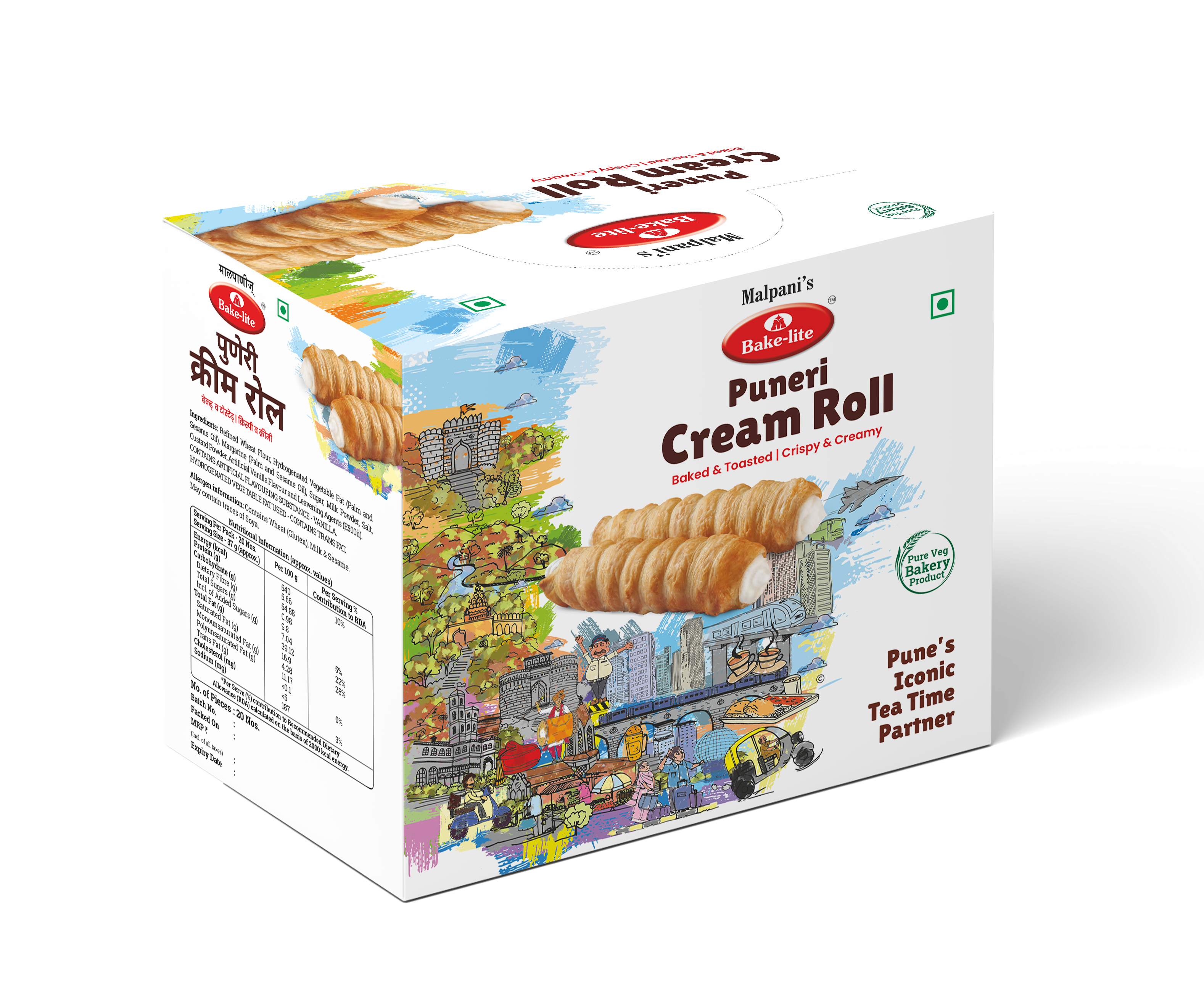 Malpani’s Puneri Special Cream Roll — Family Pack of 24