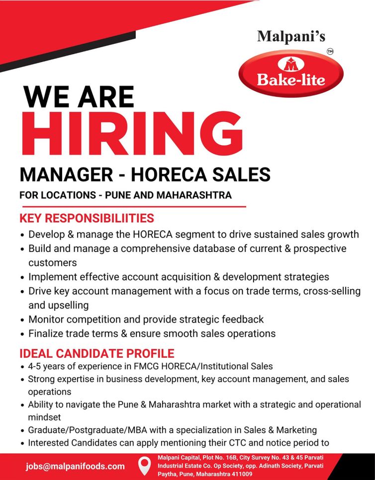 Manager - Horeca Sales